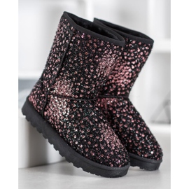 SHELOVET Mukluki cald cu paiete multicolor 2