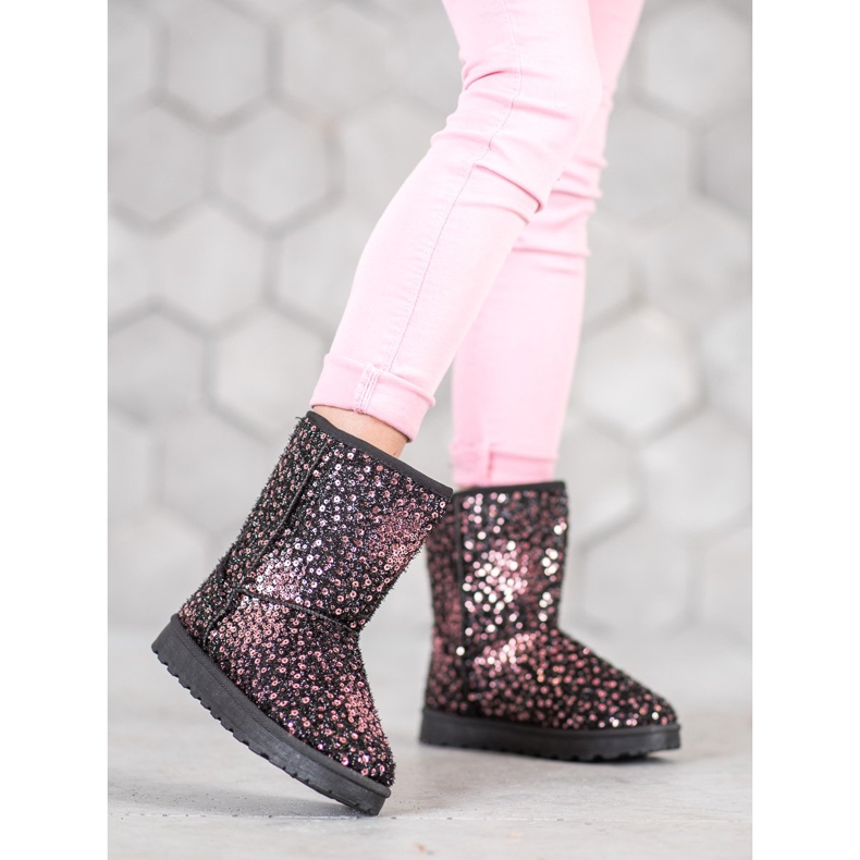 SHELOVET Mukluki cald cu paiete multicolor 1