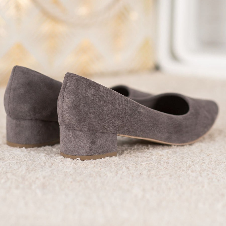 SHELOVET Pompe cu toc plat gri 1