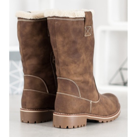 SDS Cizme calde cu piele ecologică maro 1 SDS Cizme calde cu piele ecologică maro 1