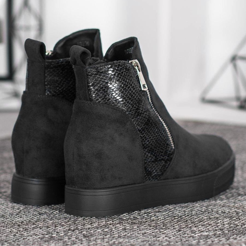 Bestelle Cizme cu model șarpe negru 2