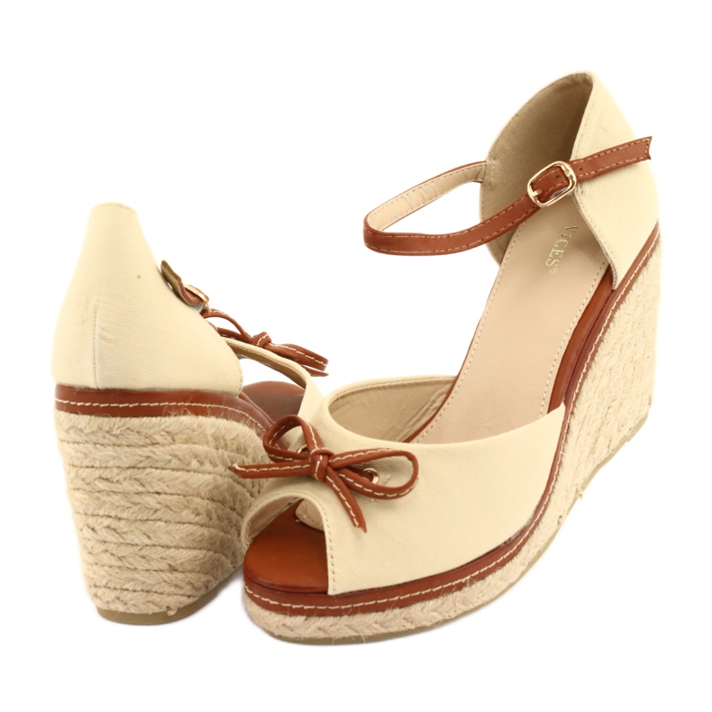 Vices Sandale cu pene pentru femei maro 4