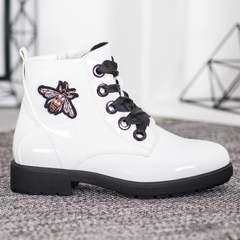 Sergio Leone Cizme cu aplicație alb 2