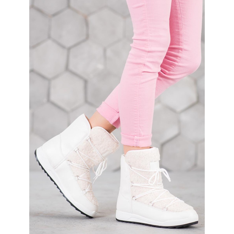 Small Swan Ghete de iarnă cu piele de oaie alb 1