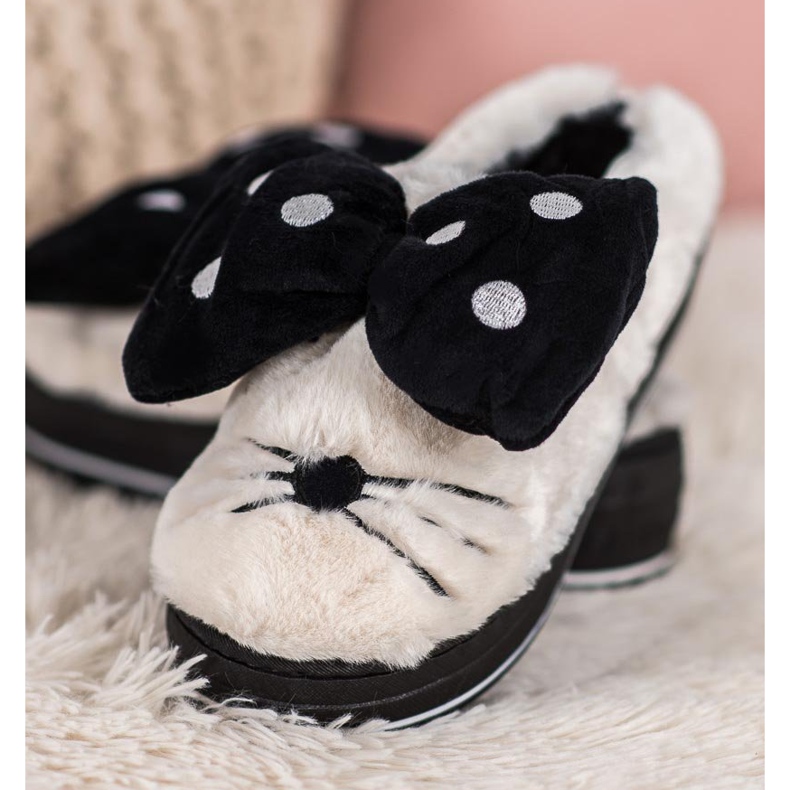 Seastar Papuci pe platformă alb negru 2