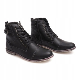 Cizme înalte calde legate 85787 negru 2