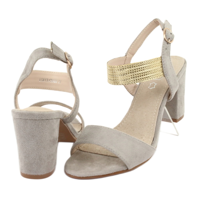 Sandale pe post Filippo DS817 gri / auriu galben 4