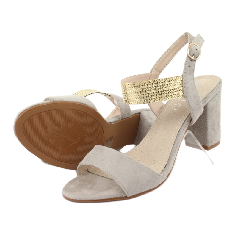 Sandale pe post Filippo DS817 gri / auriu galben 5