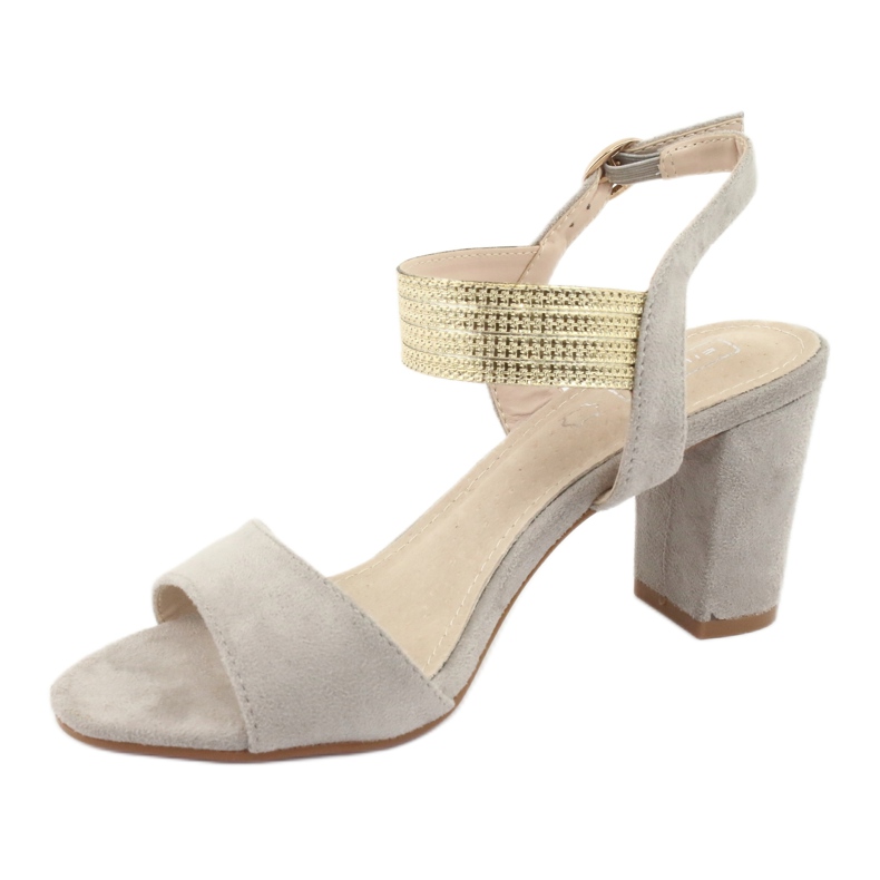 Sandale pe post Filippo DS817 gri / auriu galben 2