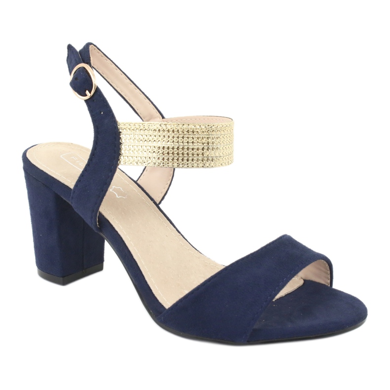 Sandale pe post de Filippo DS817 bleumarin / auriu albastru 1