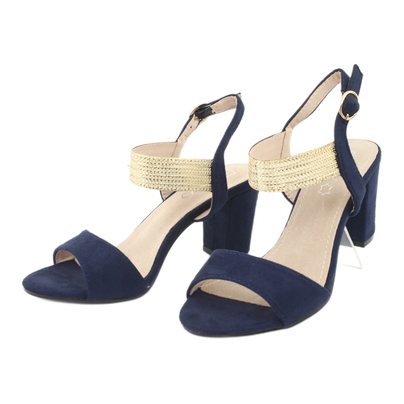 Sandale pe post de Filippo DS817 bleumarin / auriu albastru 3