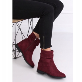 Cizme pe un toc ascuns 2C8AX7680-1 Burgundy roșu 2