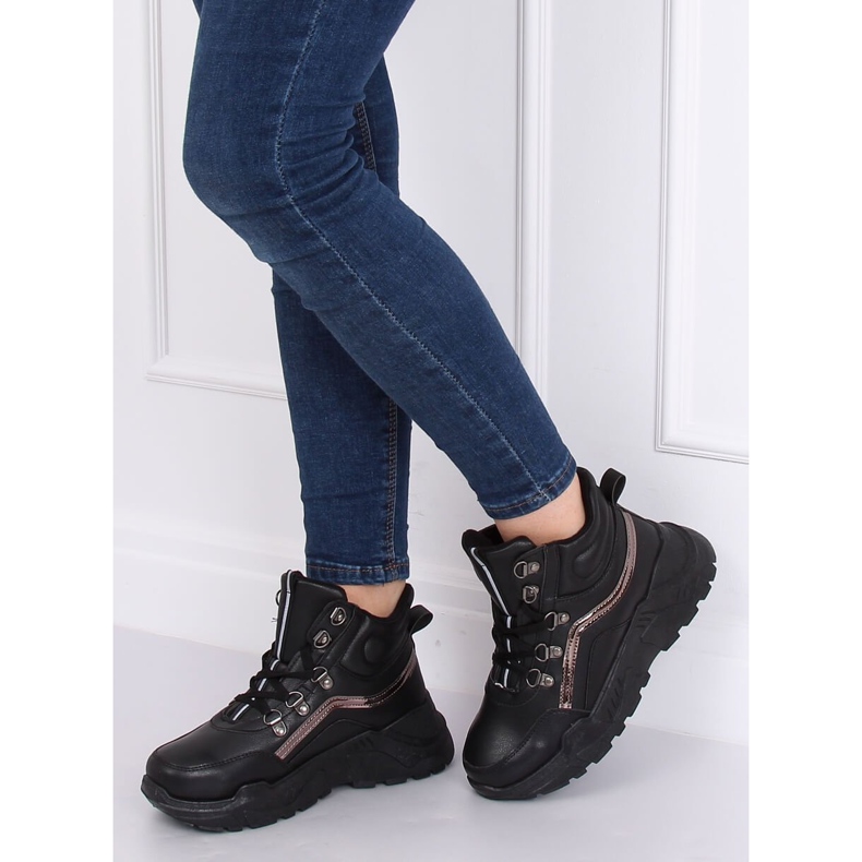 Pantofi sport negri cu glezna înaltă B0012-SP Negru 1