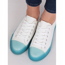 Adidași pe talpă colorată, alb și albastru FG-2948 Albastru 1
