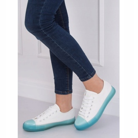 Adidași pe talpă colorată, alb și albastru FG-2948 Albastru 2