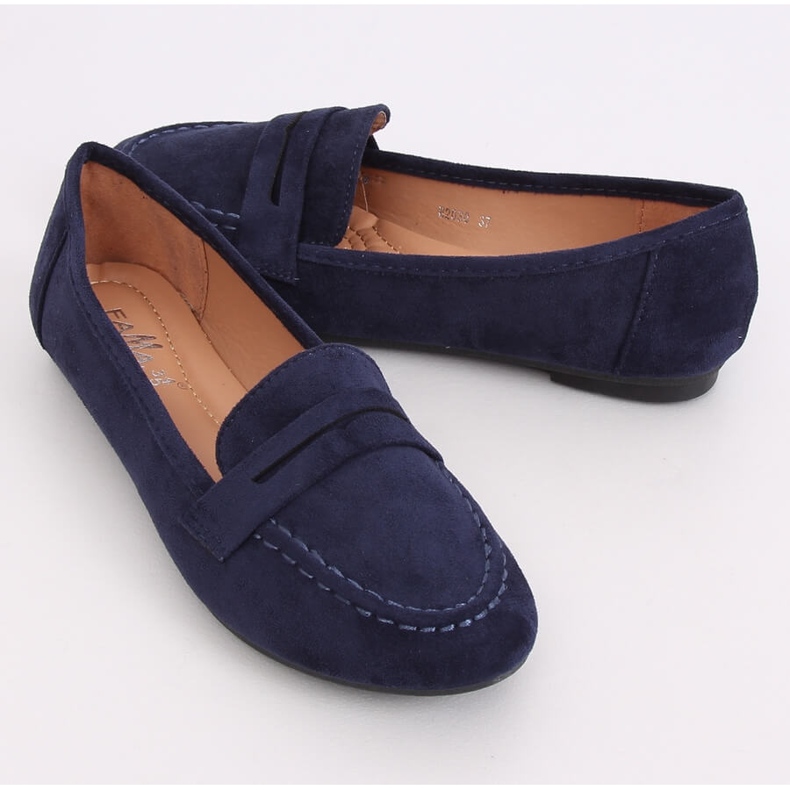 Mocasini de damă bleumarin B2030 Dk Blue albastru marin 1