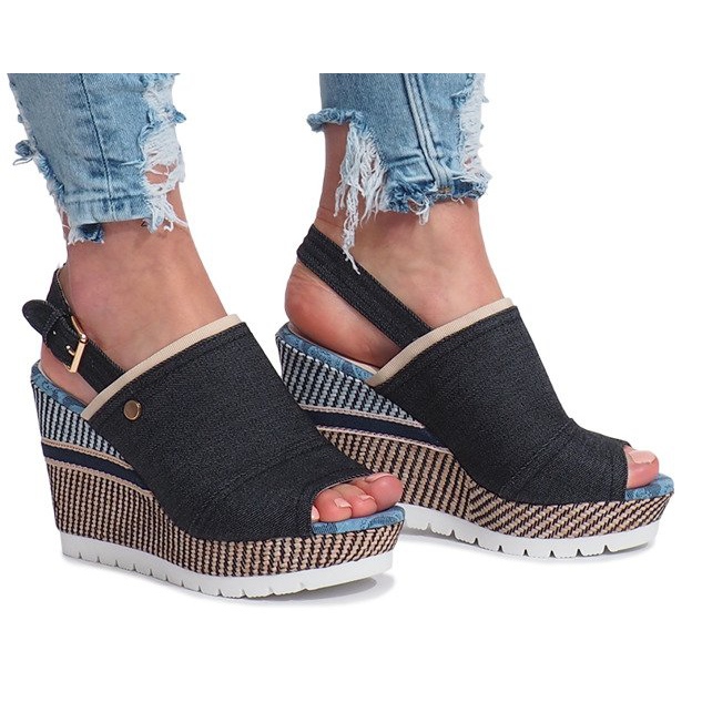 Sandale neagră cu blugi mulanka negru 1