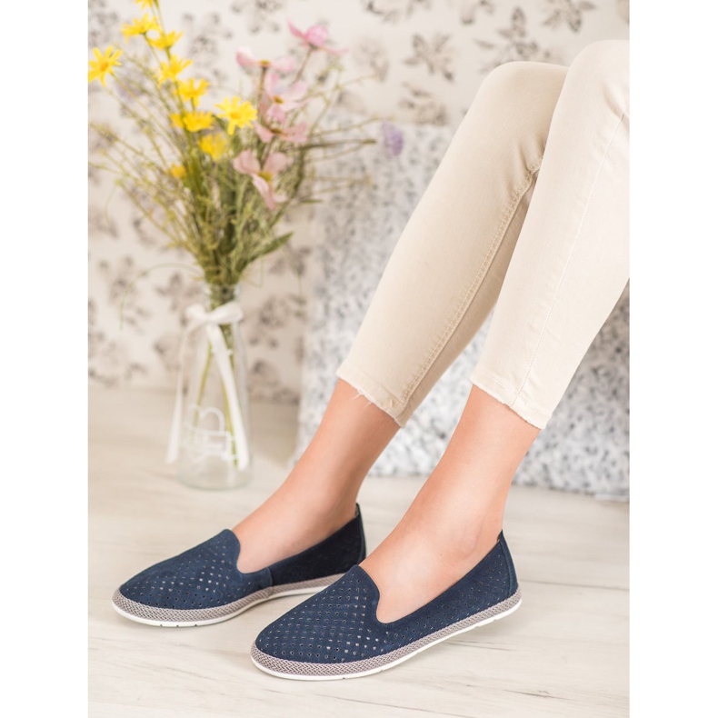 Goodin Lordii ajurati din piele albastru marin 1