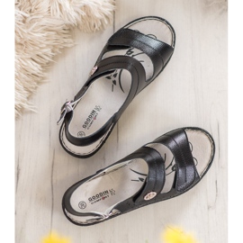 Goodin Sandale cu piele de piele negru 2