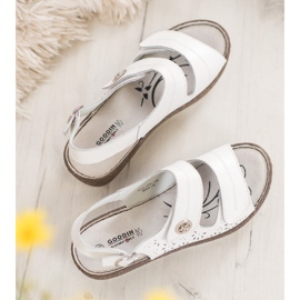 Goodin Sandale cu piele de piele alb 2