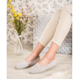 Goodin Balerină din piele ajurată gri 1