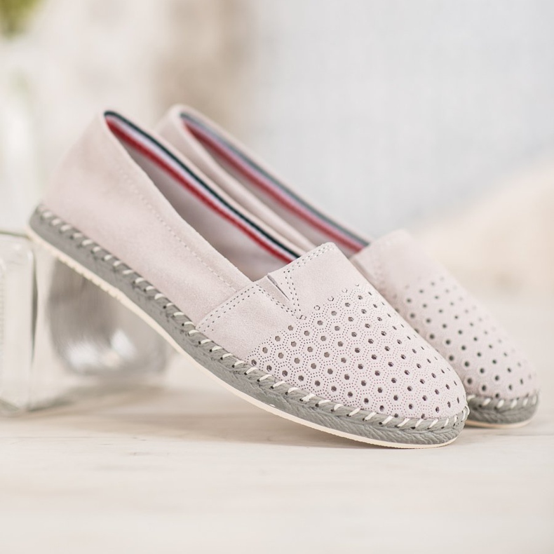 Goodin Balerină din piele ajurată gri 2