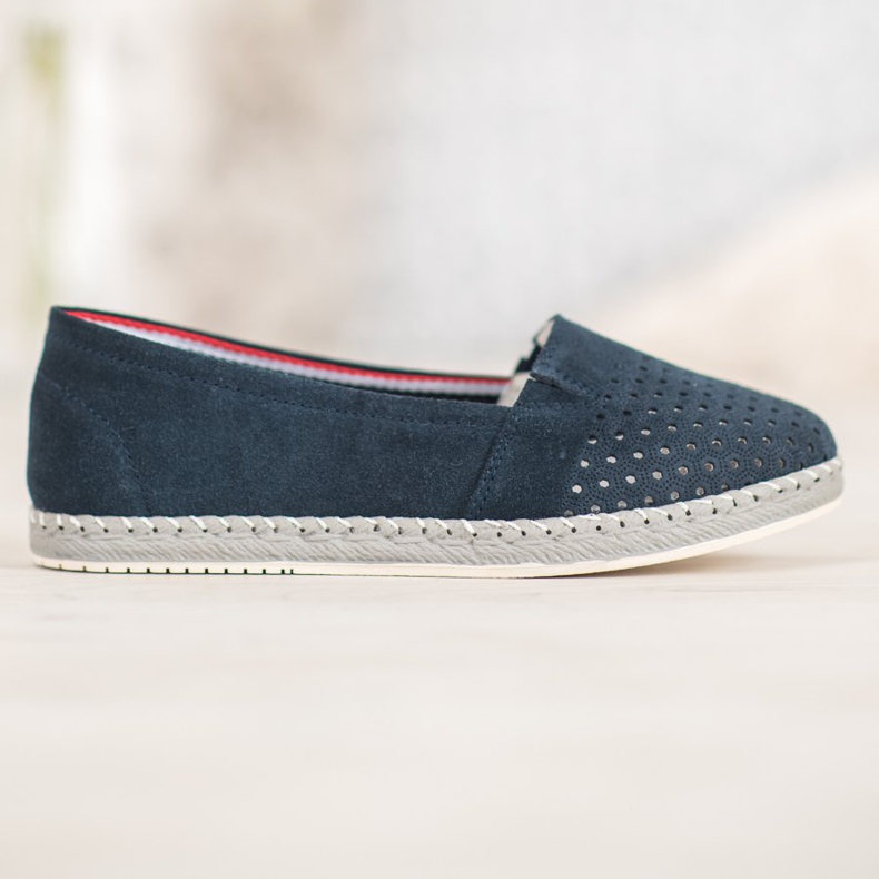 Goodin Balerină din piele ajurată albastru 1