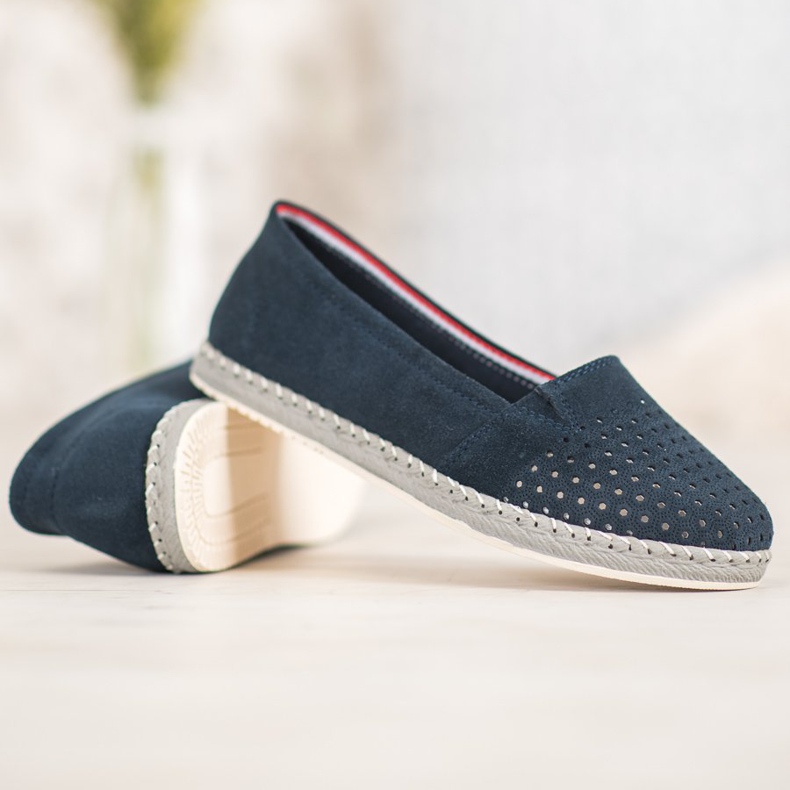 Goodin Balerină din piele ajurată albastru 2