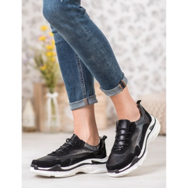 Goodin Adidași din piele neagră negru 2