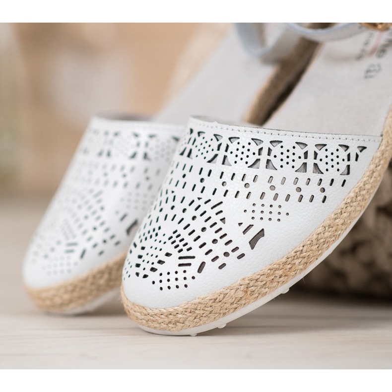 Balerini din piele cu fermoar VINCEZA alb 1 Balerini din piele cu fermoar VINCEZA alb 1