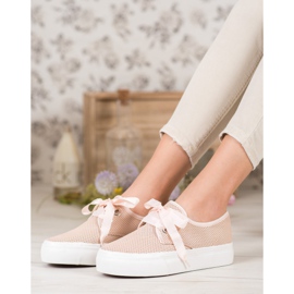 Kylie Adidași legați cu o panglică maro 1