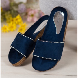 Goodin Papuci din piele albastru marin 1