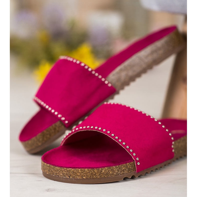 Goodin Papuci din piele roz 1