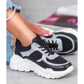 SHELOVET Adidași eleganți alb negru 2