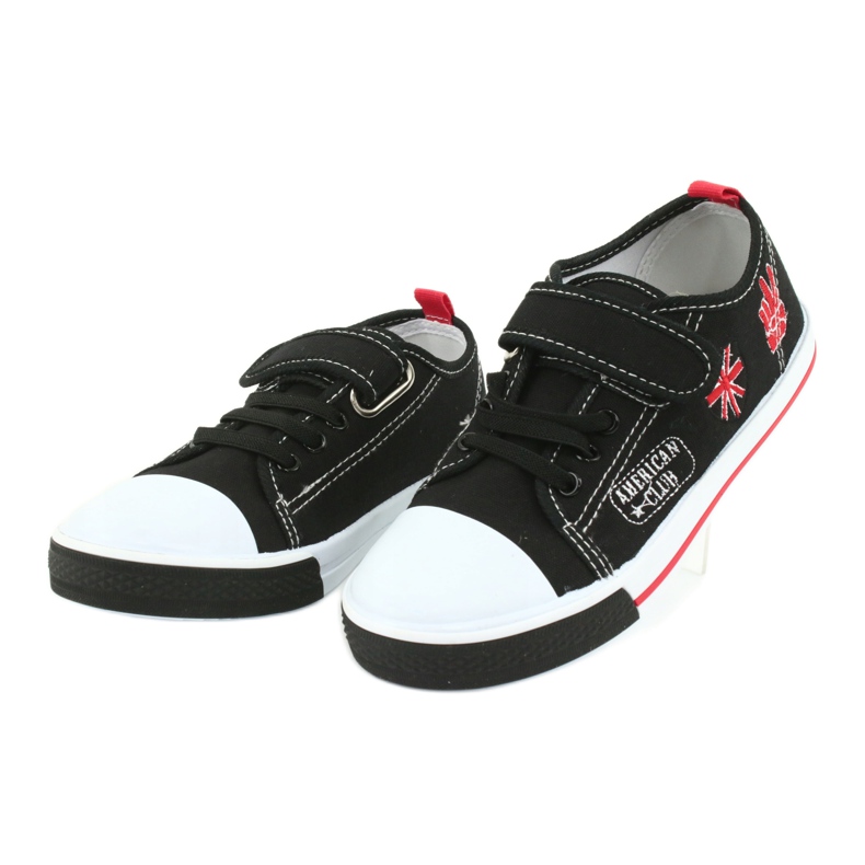Adidași cu velcro American Club TEN10 negru roșu 3