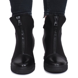 Adidasi din piele neagra Nathalie negru 1