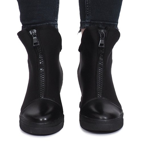 Adidasi din piele neagra Nathalie negru 1