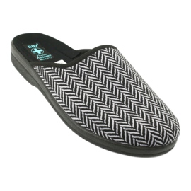 Papuci papuci bărbați Adanex 25147 herringbone negru gri 1