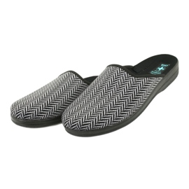 Papuci papuci bărbați Adanex 25147 herringbone negru gri 3