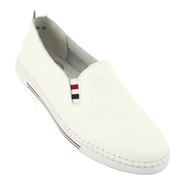 Adidași slipony din piele Filippo DP066 alb 1