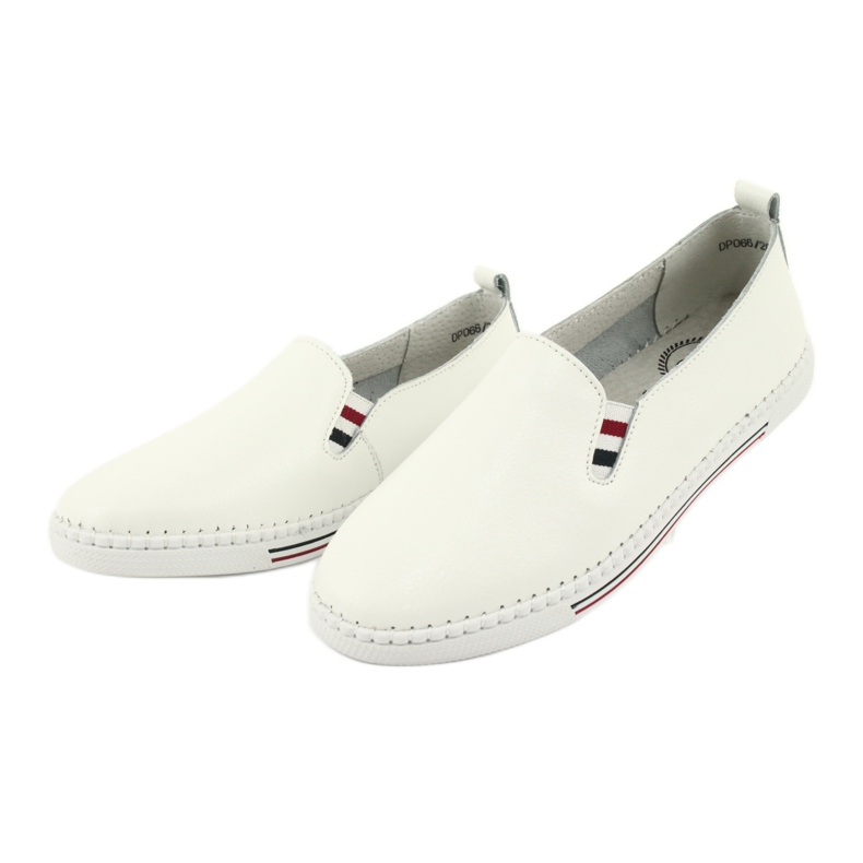 Adidași slipony din piele Filippo DP066 alb 3