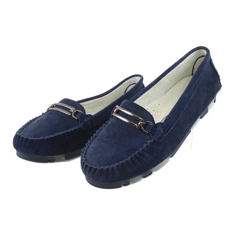 Mocasini din piele de antilopă Filippo DP 1202 albastru 3