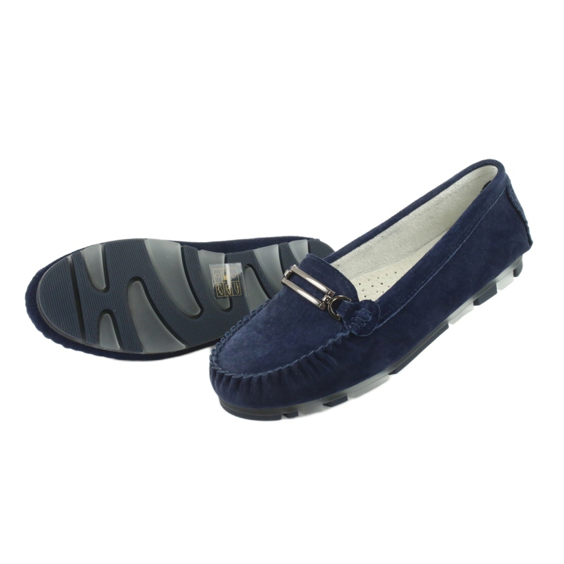 Mocasini din piele de antilopă Filippo DP 1202 albastru 5