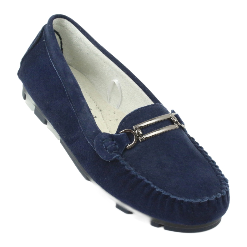 Mocasini din piele de antilopă Filippo DP 1202 albastru 1