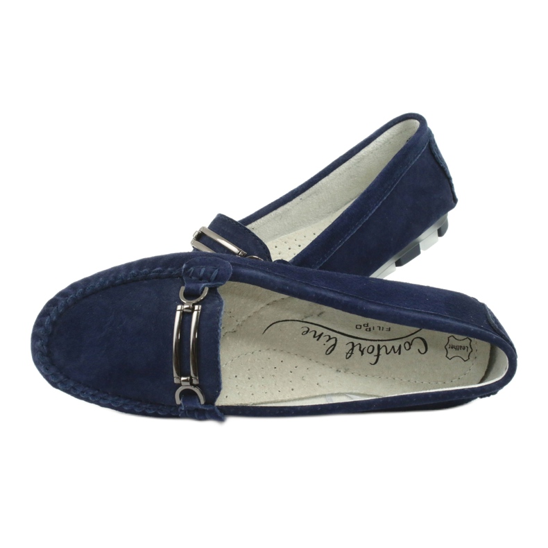 Mocasini din piele de antilopă Filippo DP 1202 albastru 6