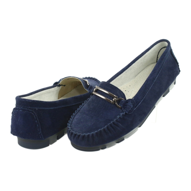 Mocasini din piele de antilopă Filippo DP 1202 albastru 4