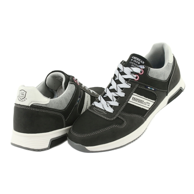 Pantofi sport bărbați ADI American Club RH01 negru gri 4