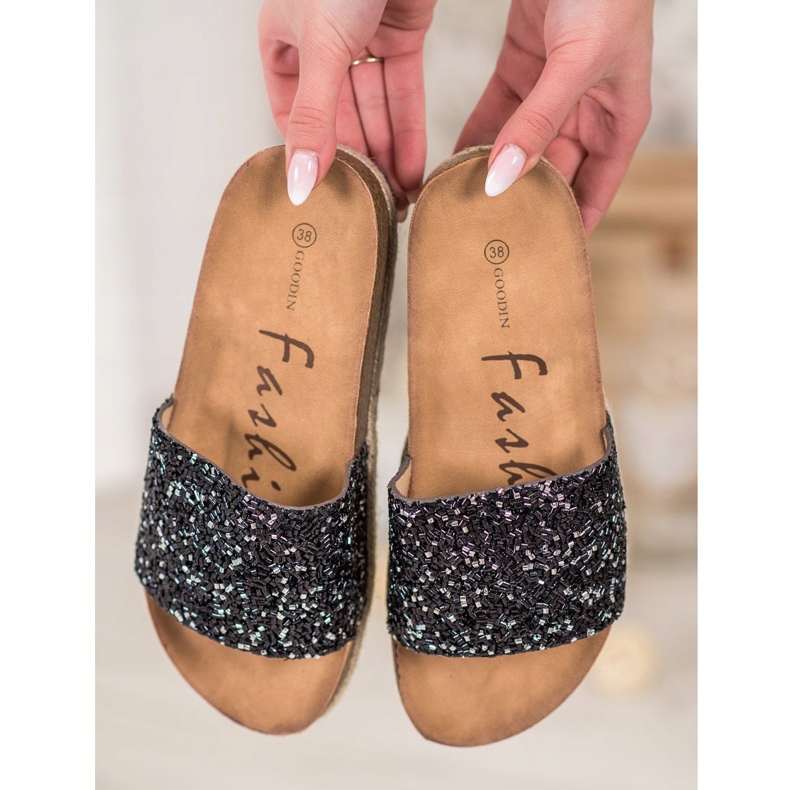 Goodin Papuci pentru femei la modă negru 2