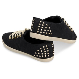 Adidași din stofă cu știfturi VB67 Negru 1