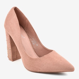 Pompe din piele de căprioară roz pe stâlpul D-1230 1